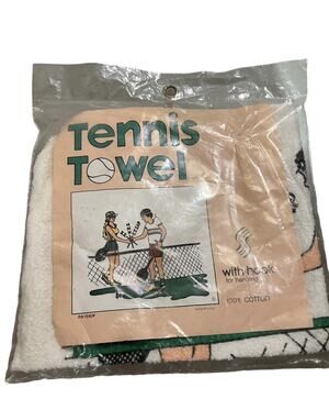Vintage 1970s Funny Tennis Towel New